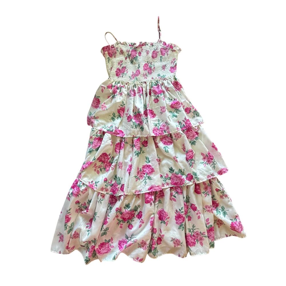 LoveShackFancy Target Dress Womens Small Pink Floral Tiered Maxi Cottagecore LSF